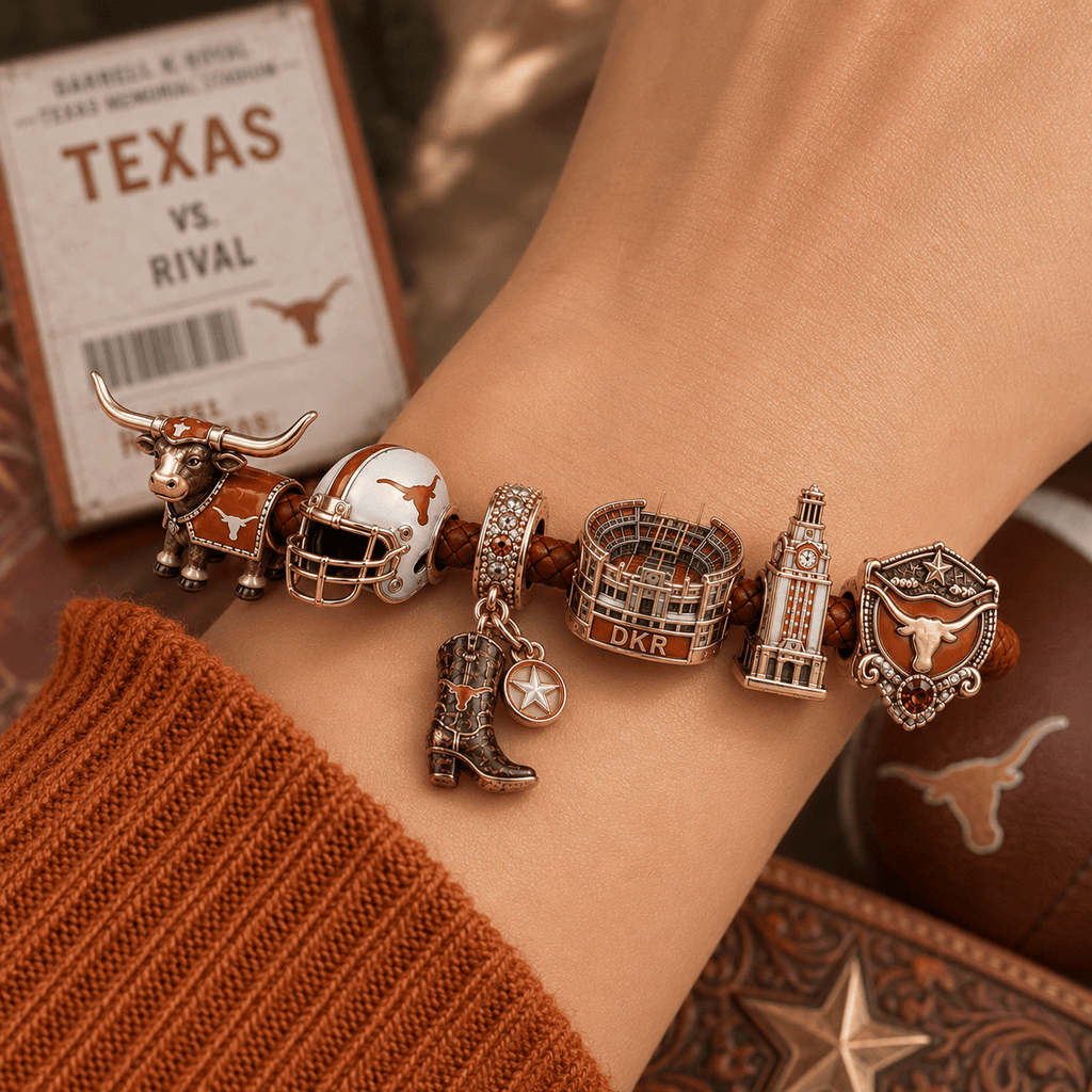 TLS round braided leather cord Charm Bracelet Set NHVH