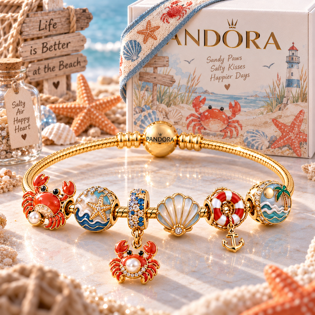 CRB Gold Charm Bracelet Set PTT