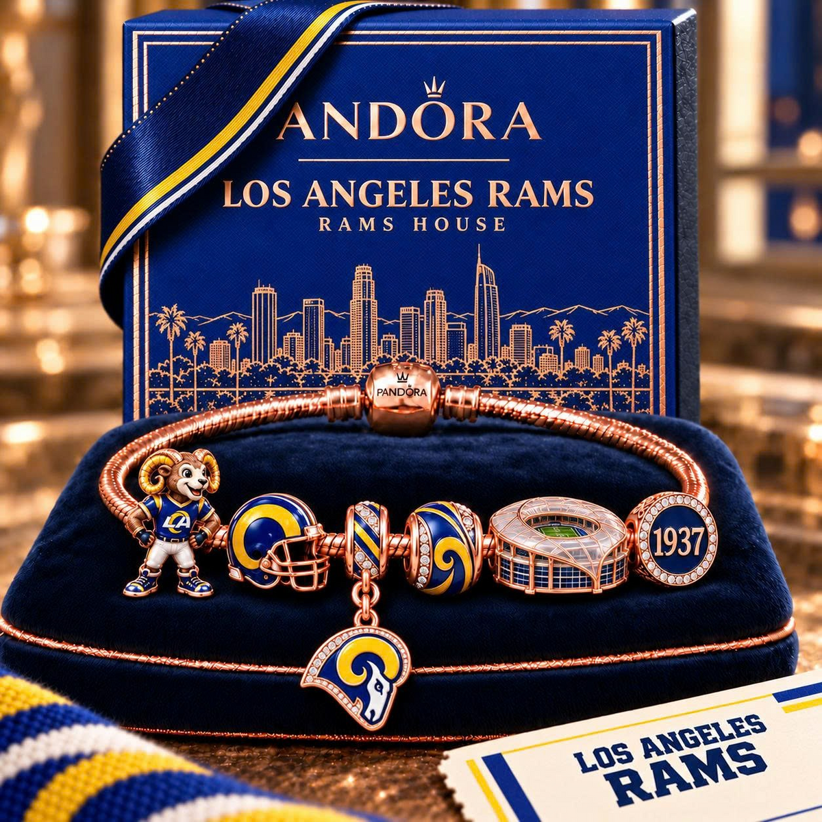LARS Gold Charm Bracelet Set NHVH