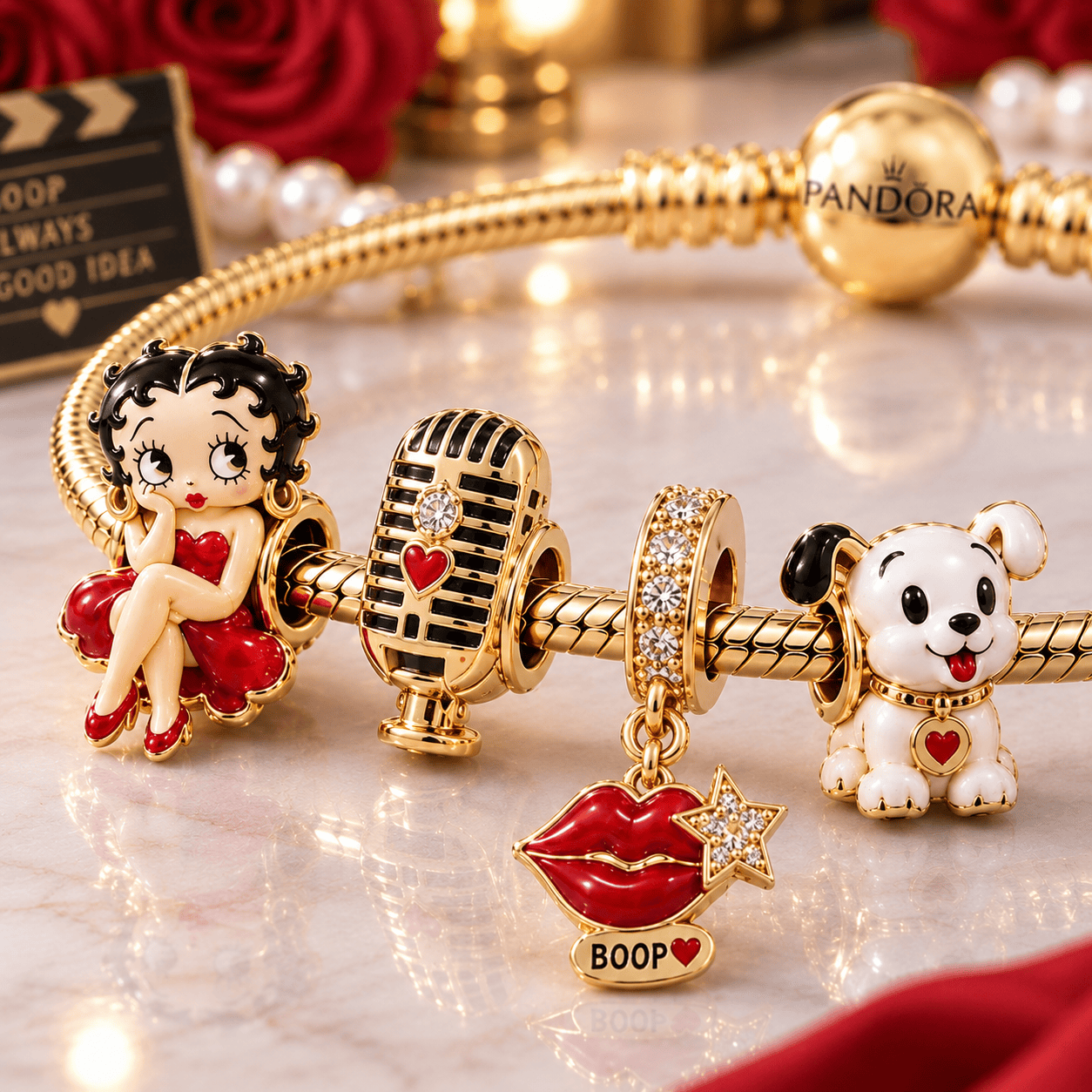 BTB Gold Charm Bracelet Set VTH