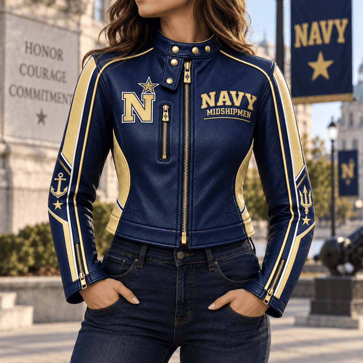 Premium NMSM Cropped Leather Zipper Jacket TTMH