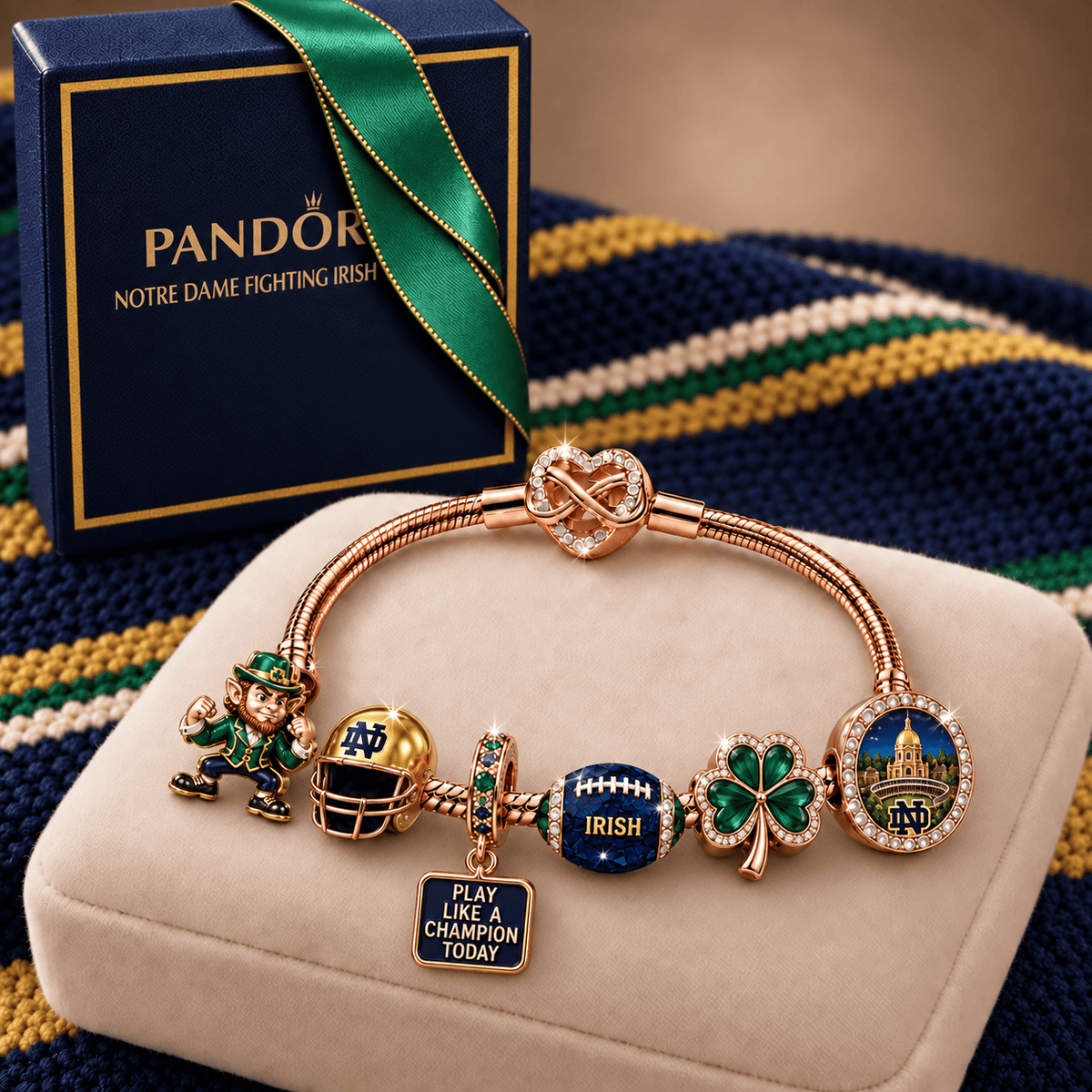 NODFI Rose Gold Charm Bracelet Set TMH