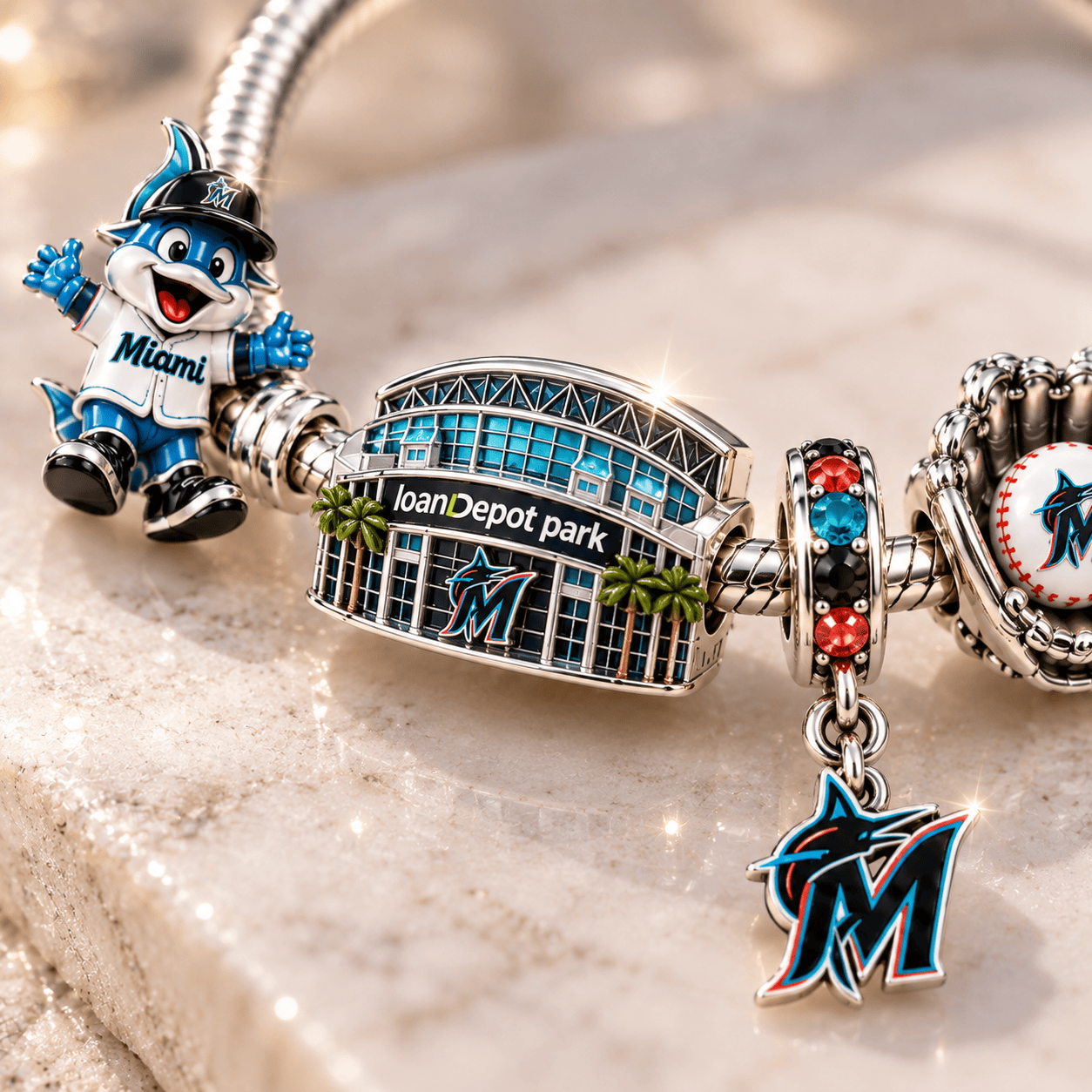 MMA Silver Charm Bracelet Set BMD