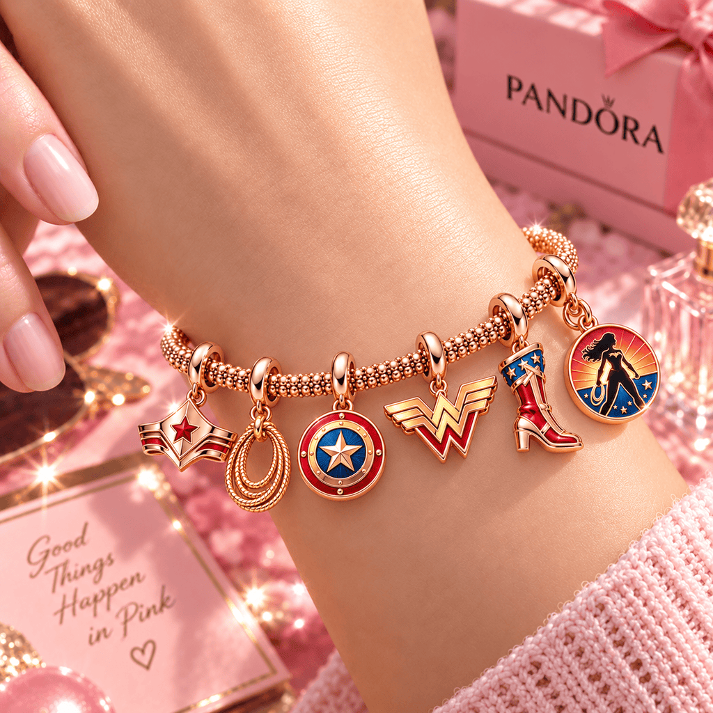 WDWM Rose Gold Charm Bracelet Set TTTT