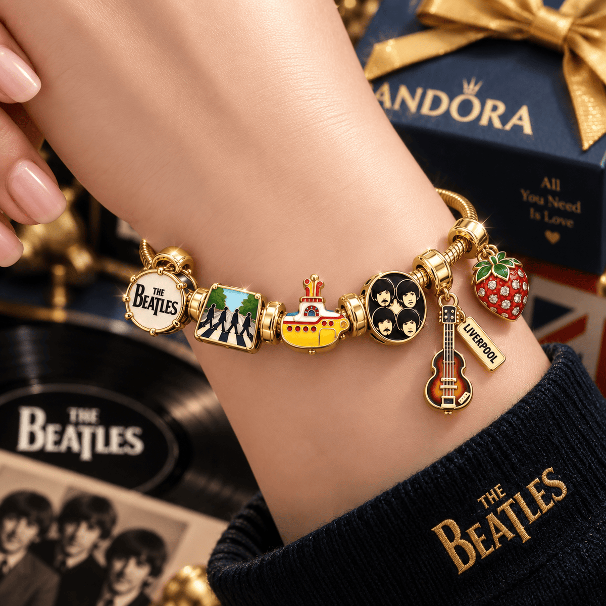 TBE Gold Charm Bracelet Set VTH