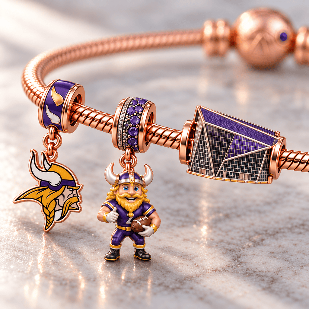 MNV Rose Gold Charm Bracelet Set HQH