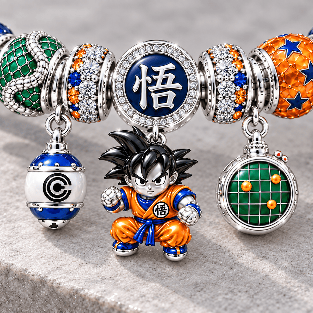 DRGB Silver Charm Bracelet Set NTTB