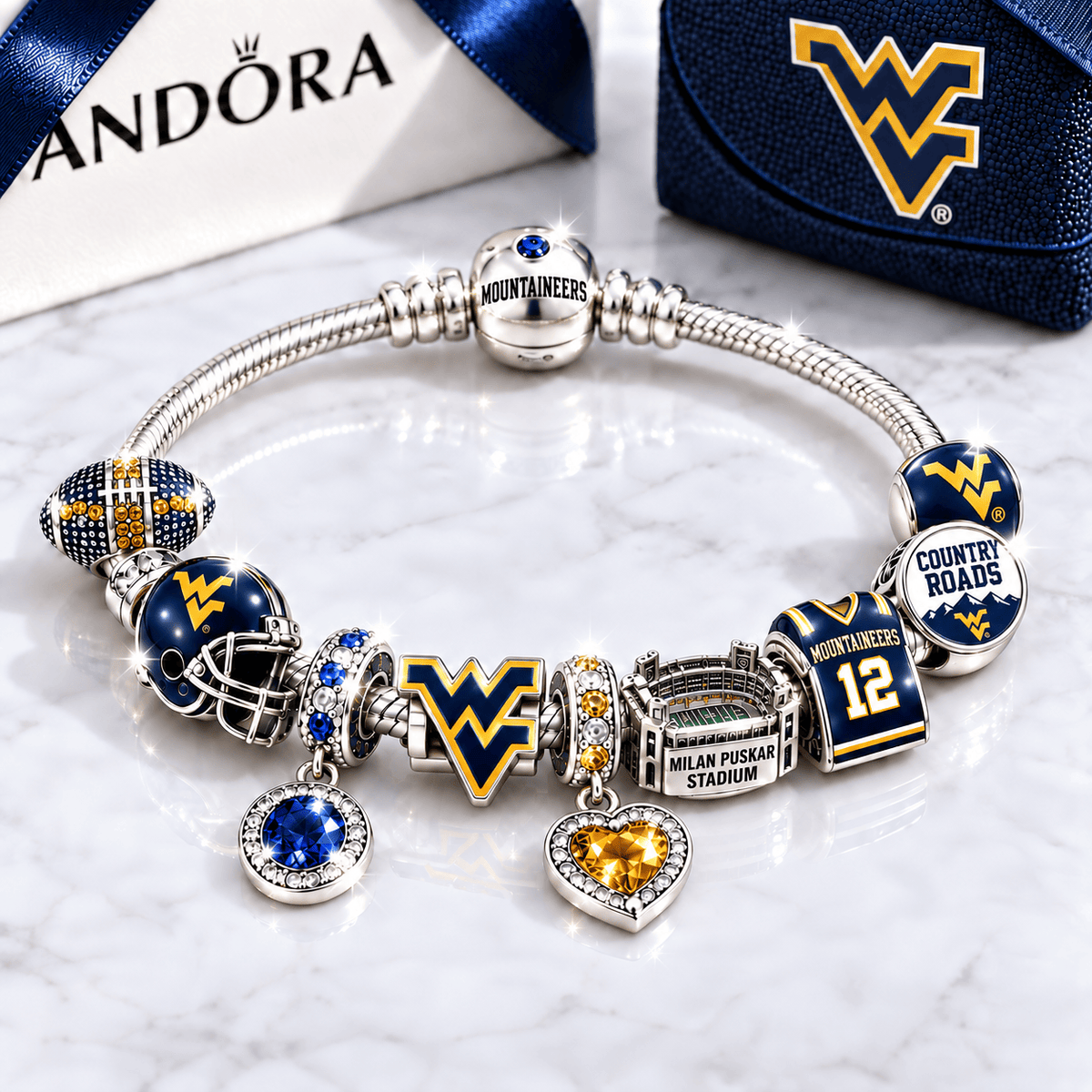 WVM Silver Charm Bracelet Set BMD