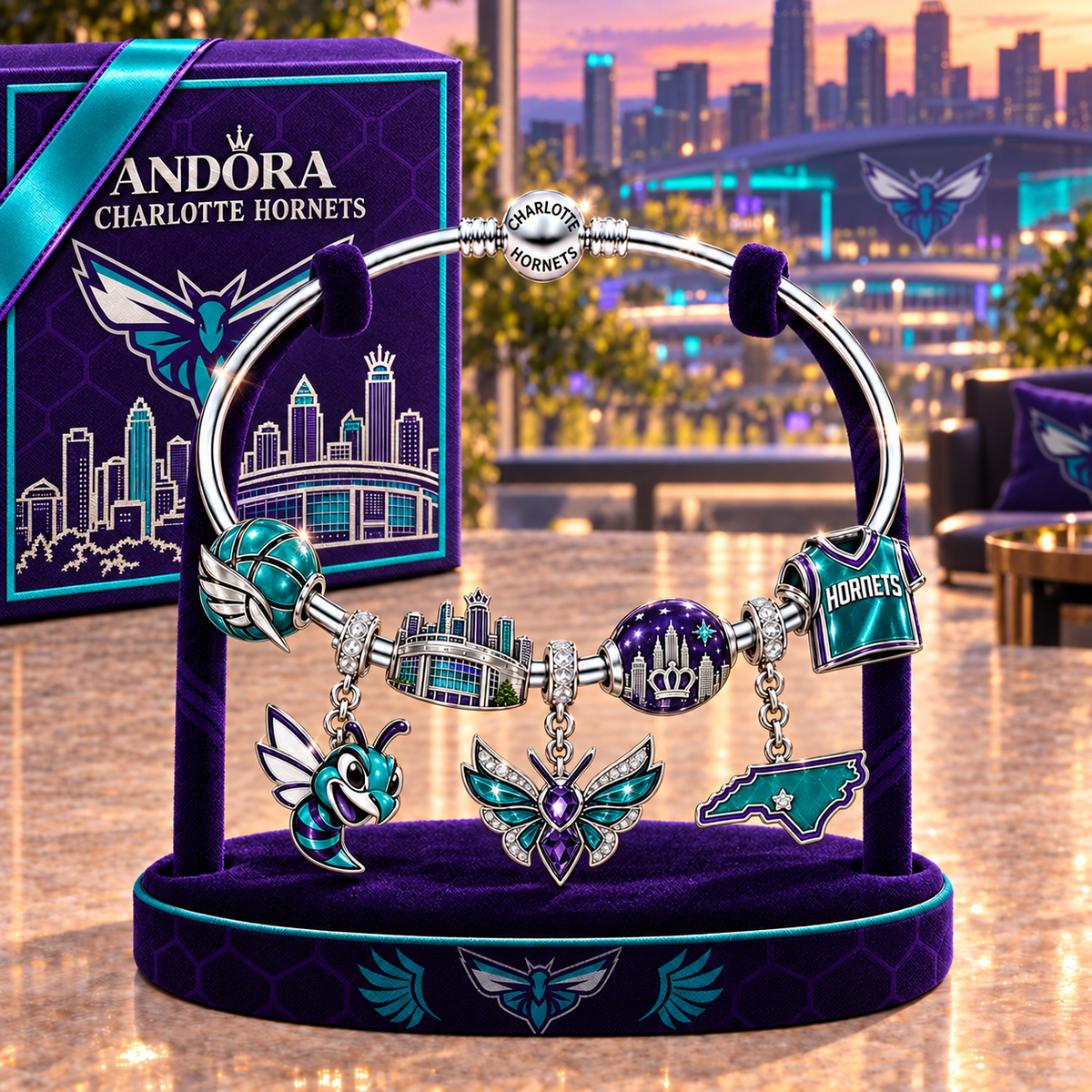 CLH Silver Charm Bracelet Set TMH