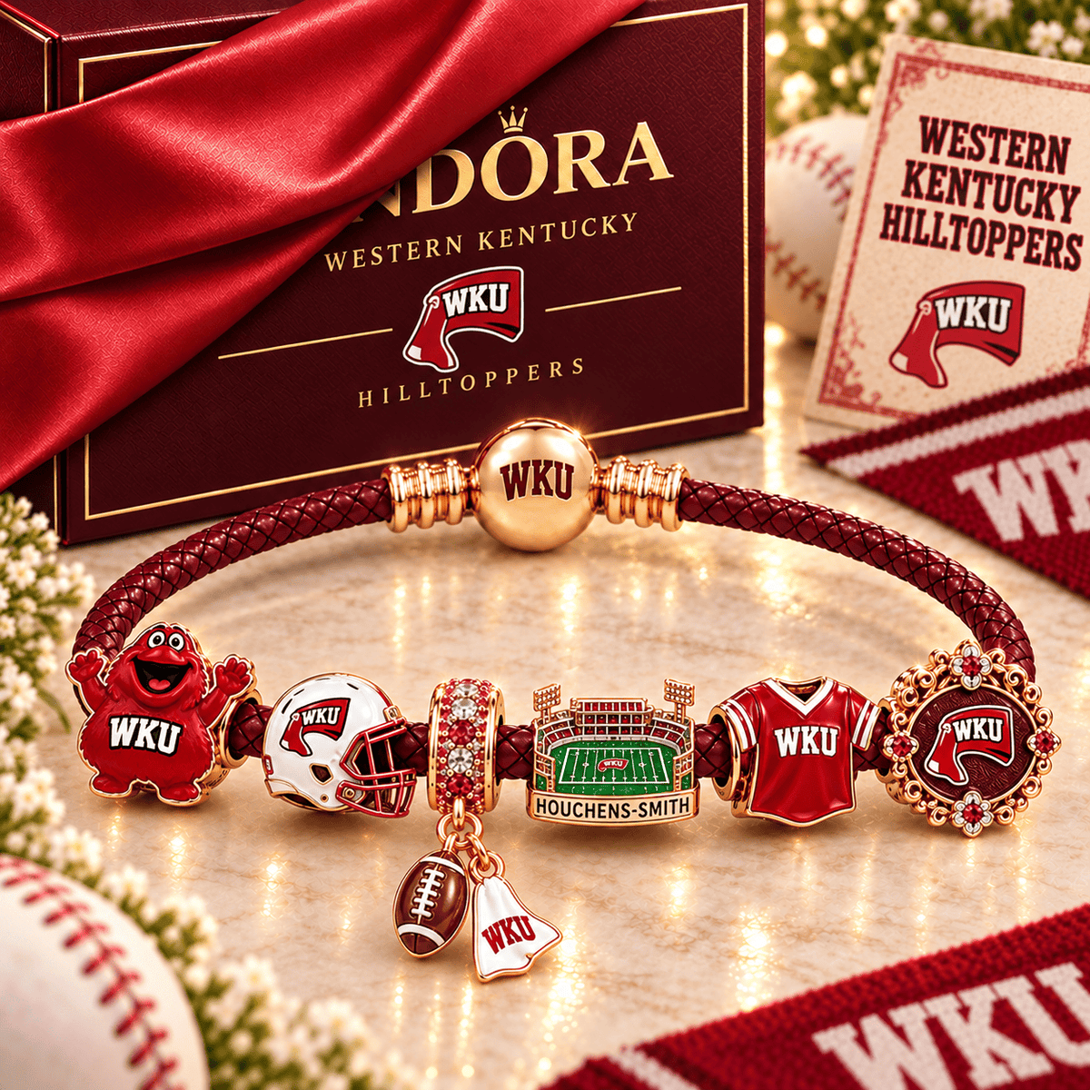 WKHP Braided Leather Charm Bracelet Set NHVH