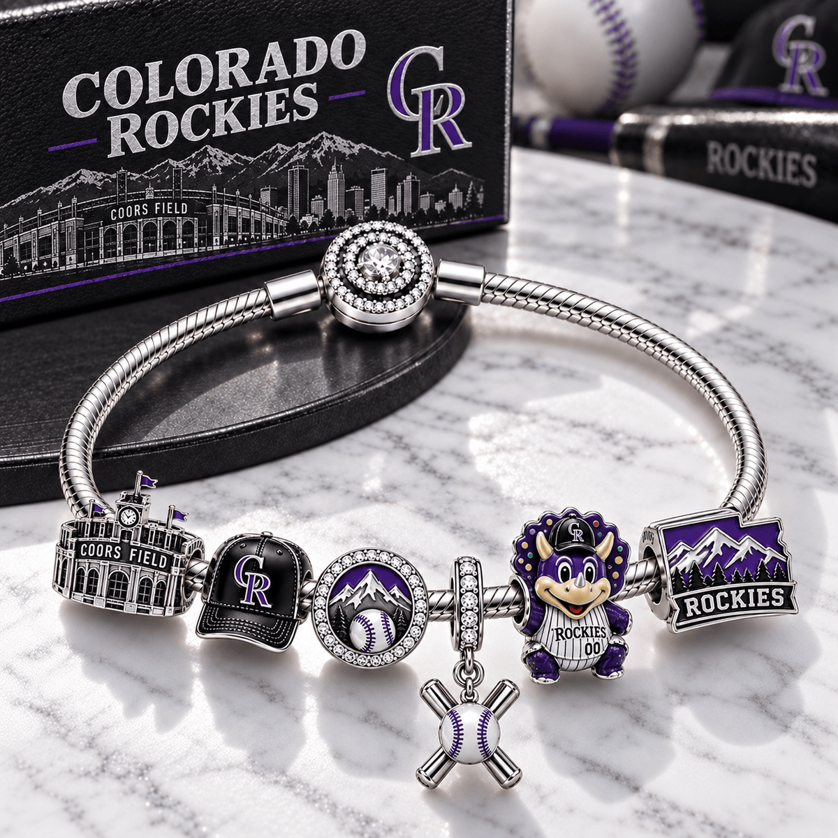 CLRDR Silver Charm Bracelet Set PTT